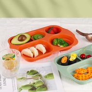 Wheat Straw Divided Plate Microwave Safe Fast Food Tray Cafeteria Plate for Kids School Home Use