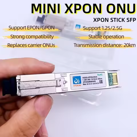 HSGQ XPON GPON SFP ONU Tx 1310/1490nm 20km SC Transceiver Gpon onu stick for Gpon OLT