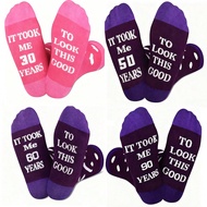 1Pair Soft Socks Woman 30th/50th/60th/90th Birthday Gifts For Women Socks Birthday Gifts For Her Mum