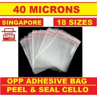 【40Micron】BOPP  Clear Transparent OPP Self Adhesive Peel Seal Poly Plastic Packaging Magazine PP  BOPP Bag