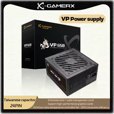 X-GAMERX VP 650W 750W 850W power supply embossed wiring comb temperature control fan overload protec