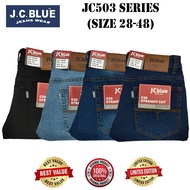 [ JC BLUE ] ( SIZE 28-48 ) MEN'S CLASSIC STRETCHABLE JEANS STRAIGHT CUT / SELUAR PANJANG JEANS LELAK