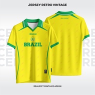 Vintage RETRO BRAZIL FULL PRINTING JERSEY Brazil Jersey Retro Jersey Football Jersey