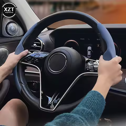 2Pcs 36-38CM PU Car Steering Wheel Cover Liquid Feeling Universal Car styling Car Interior Accessori