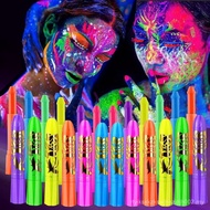 Body Fluorescent Paint Pen Water-Soluble Facial Paint Paint uv Light Glowing Crayon Holiday Hallowee
