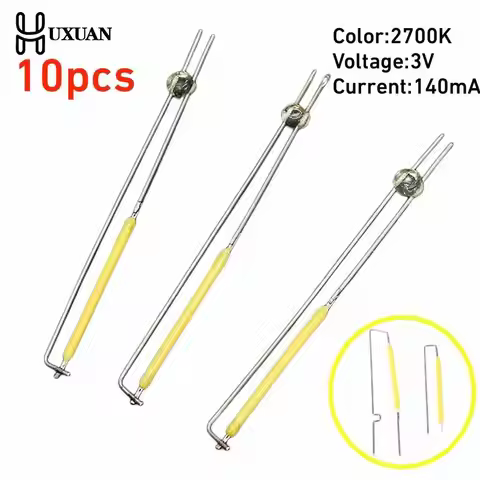 10Pcs 3v 2700k Led Filament Bulb Lamp Parts Ceramic Spot Welding Filament Wire Lamp Filament Led Dio