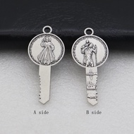 St Benedict Medal 2pc - Exorcism Protection Catholic Amulet Jewelry, Saint Cross Pendant