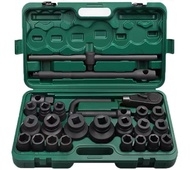 One Set 3/4 Inch To 1 Inch Drive Deep Impact Socket Kit, 12 Points 21-65mm Chrome Vanadium Steel Hea