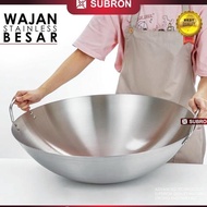 Subron Wajan Penggorengan Besar Stainless 50 Cm, Wajan Wajan Tebal,