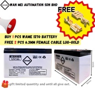 [Ready Stock ]WAME 1270 Backup Battery 12V 7AH ( FOC 5 PCS 23A BATTERY )