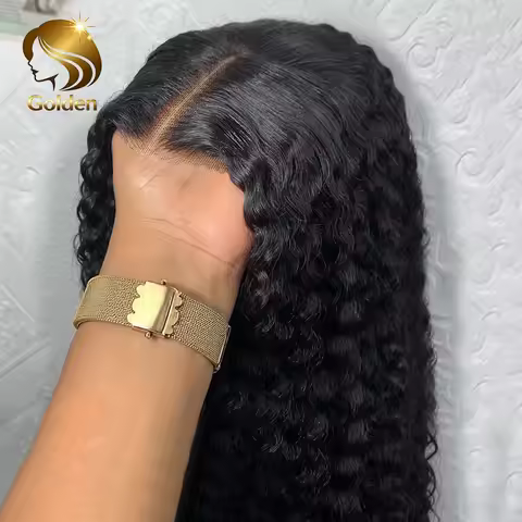 Golden Curly 250% 34 Inch HD 6x6 5x5 Glueless Ready To Wear Human Hair Wigs Transparent Loose Deep W