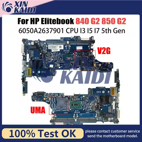 For HP HighPerformance Mainboard 6050A2637901 Laptop Motherboard Elitebook 840 G2 CPU i3 i5 i7 100% 