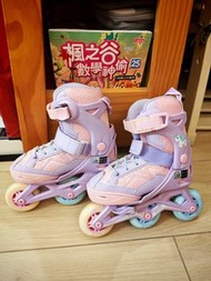 兒童粉紫色直排輪滑冰鞋 decathlon roller blade