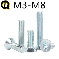 Blue White Zinc Countersunk Head Torx Screws (Ready Stock M3M4M5M6M8) GB2673 Flat Head Torx Screws A