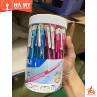 (5 Pcs) XTREAM Press Tip Oil Ballpoint Pen (Blue Ink) - 0.7mm - EQ02836