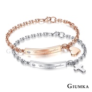 GIUMKA Couple Bracelet White Steel Jewelry Happy Time MH04058 Customized Laser Engraving Service