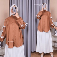 KEMEJA JUANITA BLOUSE RIBBON TOP SHIRT LATEST MODERNWanita