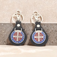 St. Benedict Medal Keychain - Catholic Baptism Gift with Exorcism Cross Charm, Religious Protection 