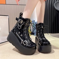 Dark Color Cosplay Shoes y2k Subculture Short Boots Women's