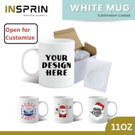 Insprin 11oz White Mug sublimation blank mug personalized mugs Xmas gift 330ml coffee mug