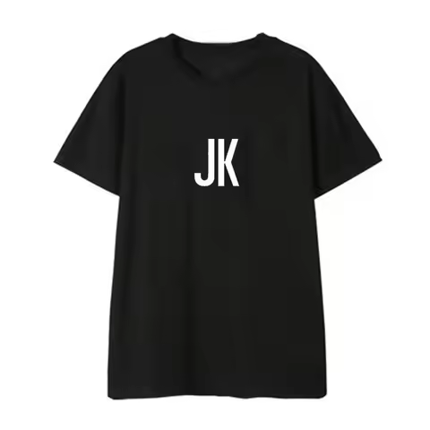 KPOP JK V JM Letter T-shirt 7th Anniversary Abbreviated Member Name T-shirt for Women harajuku Korea