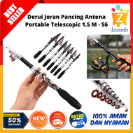 [BISA COD] Derui Joran Pancing Antena Portable Telescopic 1.5 M / Joran Pancing Carbon Fiber / Tongk