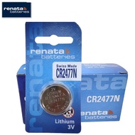 Velashop ถ่านนาฬิกา ถ่านกระดุม Renata CR2477N Watch batteries Silver Oxide 3V (SWISS MADE) แพคเดี่ยว