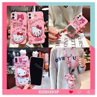 【Ready Stock】Casing Huawei Y6S Y9prime Y9 Y7 Y7Pro 2019 case soft cover for Huawei Y7 Y6 Y5 2018 Cartoon cute Hello Kitty cat With lanyard &amp; bracket &amp; mirror silicone TPU Shockproof phone case