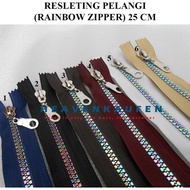 Resleting Pelangi Rainbow Zipper 25 cm Atau 10 inch Vislon Untuk Resleting Busana Pakaian Wanita Dll