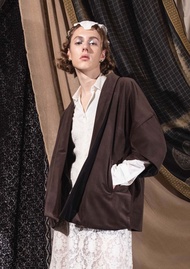 啡/黑色雙面穿和服外套