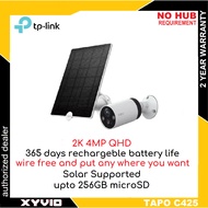 TP-LINK Tapo C425 2K 4MP QHD + Tapo A201 Solar Panel CCTV Camera with Kingston micro SD