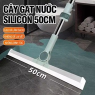 Floor Wiper, Bathroom Wiper Brush and Smart Glass Cleaner, 1m Long Handle, 50cm Version