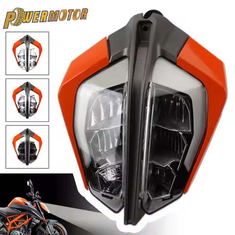 For KTM Duke 390 Motorcycle Led Headlight Plate 2017-2022 Superbike Dirt Pit Bike Fairing Headlamp E