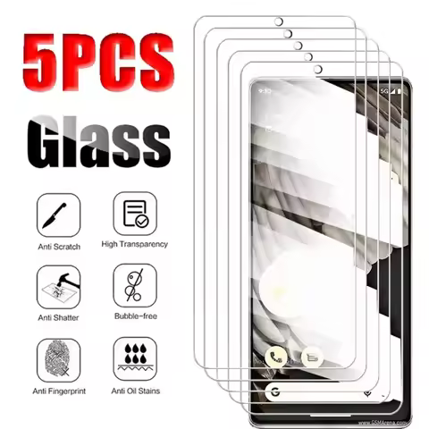 5Pcs for Google Pixel 7 Pro 7a 6 6A 5 4A 5A 5G A Tempered Glass Screen Protectors 7Pro Protective Fi