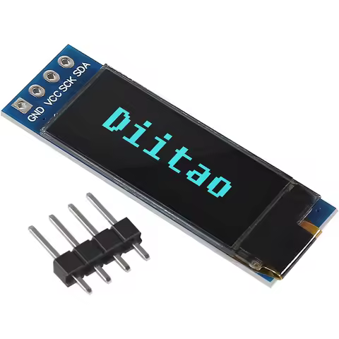 0.91'' LCD Display Modules 0.91inch IIC I2C OLED Display I2C OLED Screen Driver DC 3.3V/5V for Ardui