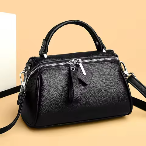 100% Cowhide Fashion Women Shoulder Bag New Simplicity Dermis Ladies Totes Handbag Casual Travel Fem