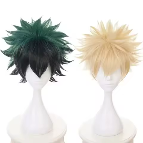 WHIMSICAL W My Hero Academia Midoriya Izuku Bakugou Katsuki Bakugo Short Wigs Cosplay Heat Resistant