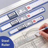 [TL ART STORE] - DELI Metal Iron Ruler (Stainless) 20cm /30cm /50cm Hard, Non-Breakable for Technica