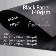Black Paper 140gsm - A4/A3/A2/A1 Size