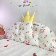Pure Cotton Plaid Princess Bed Crown Large Backrest Pillow Childrens Bed Head Soft Padded Pillow Rem