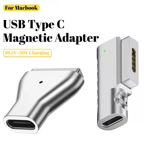 LED Indicator PD Quick Charging T-Tip Connector Plug Converter USB C Adapter Type C to Magsafe 2 Mag