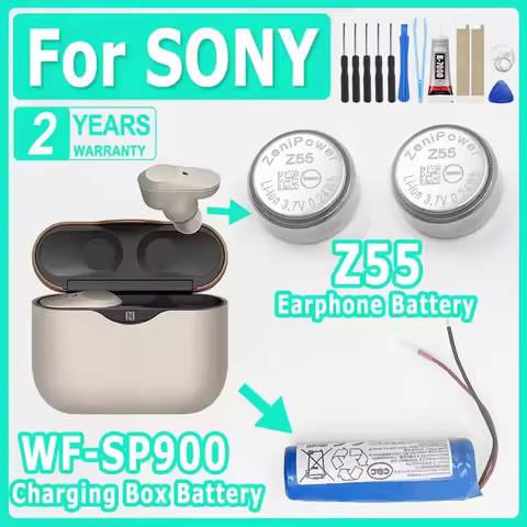 Brand-New 3.7V Z55 Battery For Sony WF-1000XM3 WF-SP900 WF-SP700N WF-1000X TWS Earbuds Earphone CP12