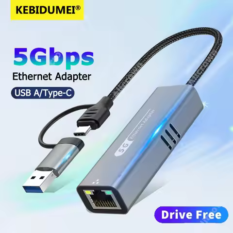 USB C to 5Gbps Ethernet Adapter RJ45 USB 3.2 Gigabit Network Adapter 5000Mbps Type C Ethernet Card F