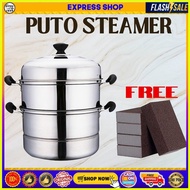 ❐ ♈ ✙ Original 3 Layers Steamer for Puto 3 Layer Siomai Steamer Stainless Cookware Multifunctional