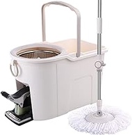 Mop - Spin Mop Bucket System Stainless Steel Deluxe Spinning Mop Bucket Floor Cleaning System with Microfiber Replacement Head Refills Commemoration Day Better life