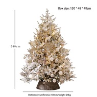 1.8/2.1/2.4m Christmas Tree White Snowfall Tree Naked Tree PE Hybrid Encrypted Spruce Christmas Tree