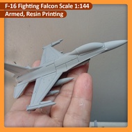 3D print Resin Airplane F-16 Fighting FALCON Scale 1:144 Miniature F16 resin armed plane equipped wi