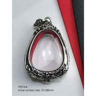 PIDTA4Whitebrass Phra Pidta jumbo amulet casing 31x38mm Whitebras Case For