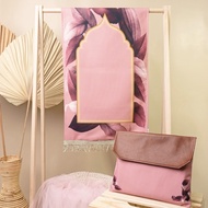 Sakha Custom Name Prayer Rug - Leaf Pink