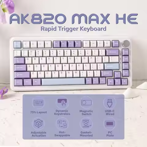 AJAZZ AK820 MAX HE Rapid Trigger Keyboard RGB Wired Gaming Magnetic Swithches Keyboard Hall Effect G